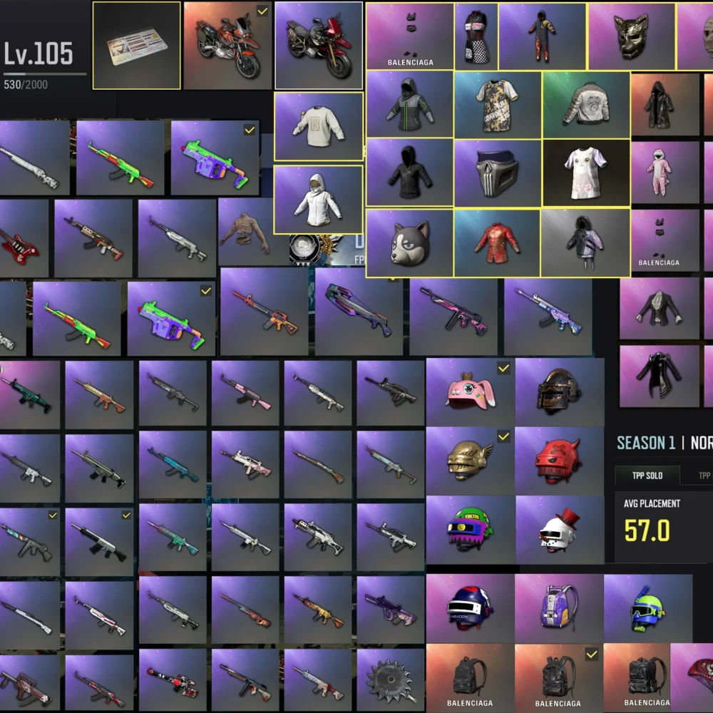 BATTLEGROUND STEAM ACCOUNT 302 | 1460+ GOOD ITEMS | NO RECOVER BACK ISSUE