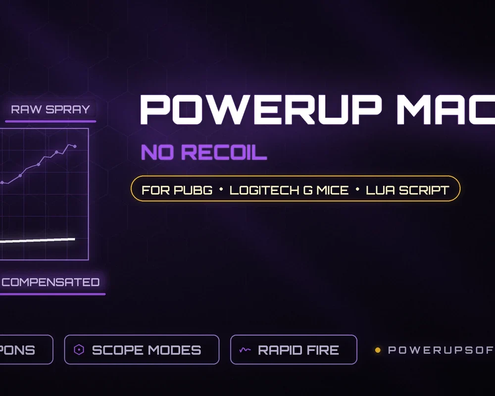 PowerUp Macro PUBG – no-recoil Lua script for Logitech G mice