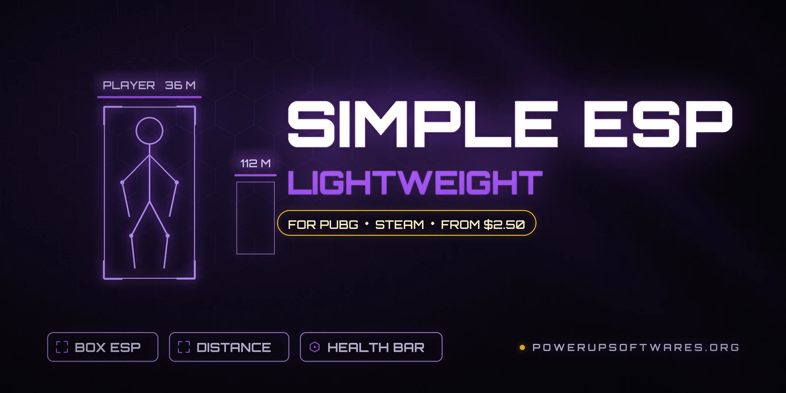 Simple ESP PUBG cheat – box ESP, distance and health bar
